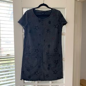 Max Jeans embroidered star shift dress
